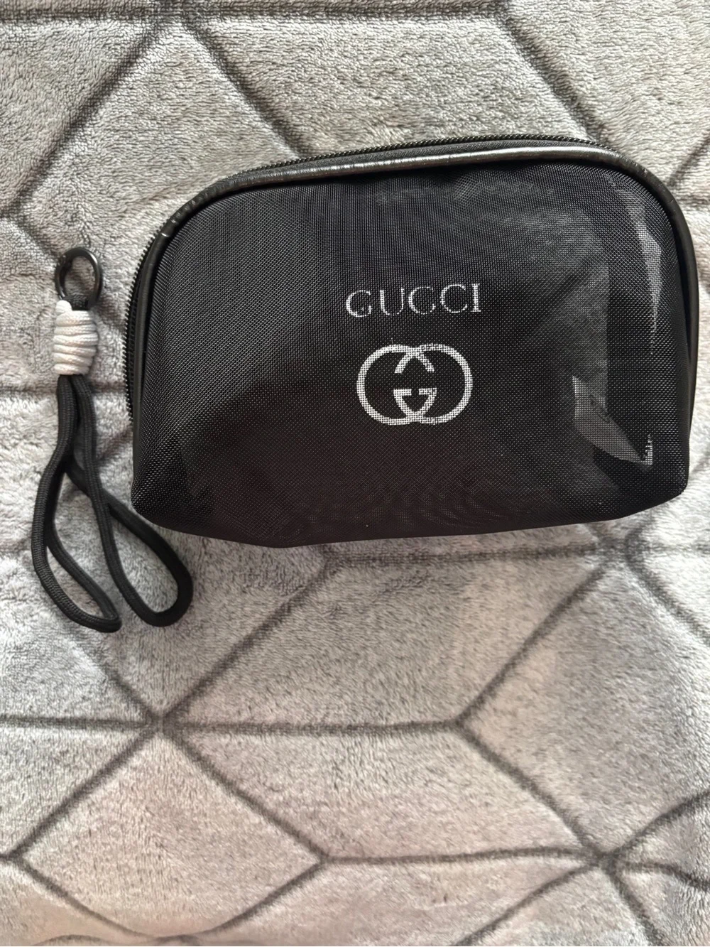 Black Logo Wristlet Pouch